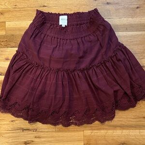 MISA Los Angeles Burgundy Lace Trim Skirt xs like brand new! A must get